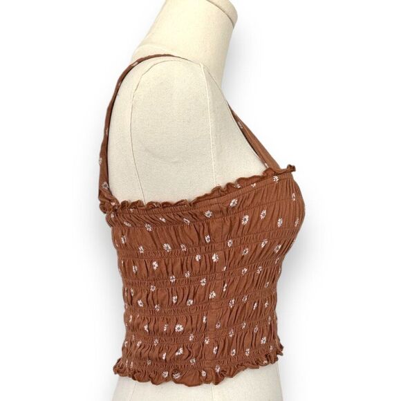 American Eagle‎ Stretch Ruched Crop Tube Top with Straps Rust Color Wm Sz XS - Picture 3 of 8